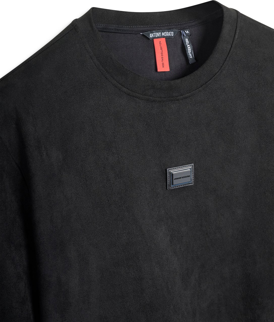 Antony Morato T-SHIRT RELAXED IN JERSEY COTTON FABRIC RED TAG Zwart