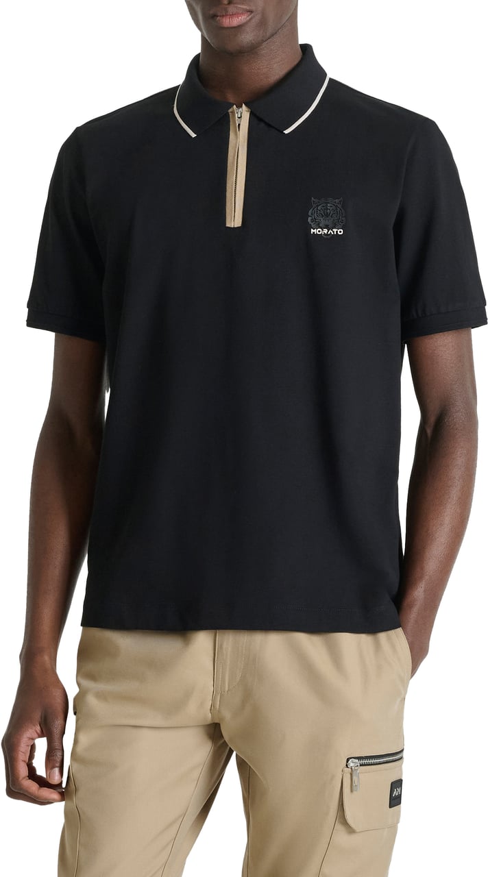 Antony Morato POLO REGULAR FIT IN JERSEY COTTON FABRIC Zwart
