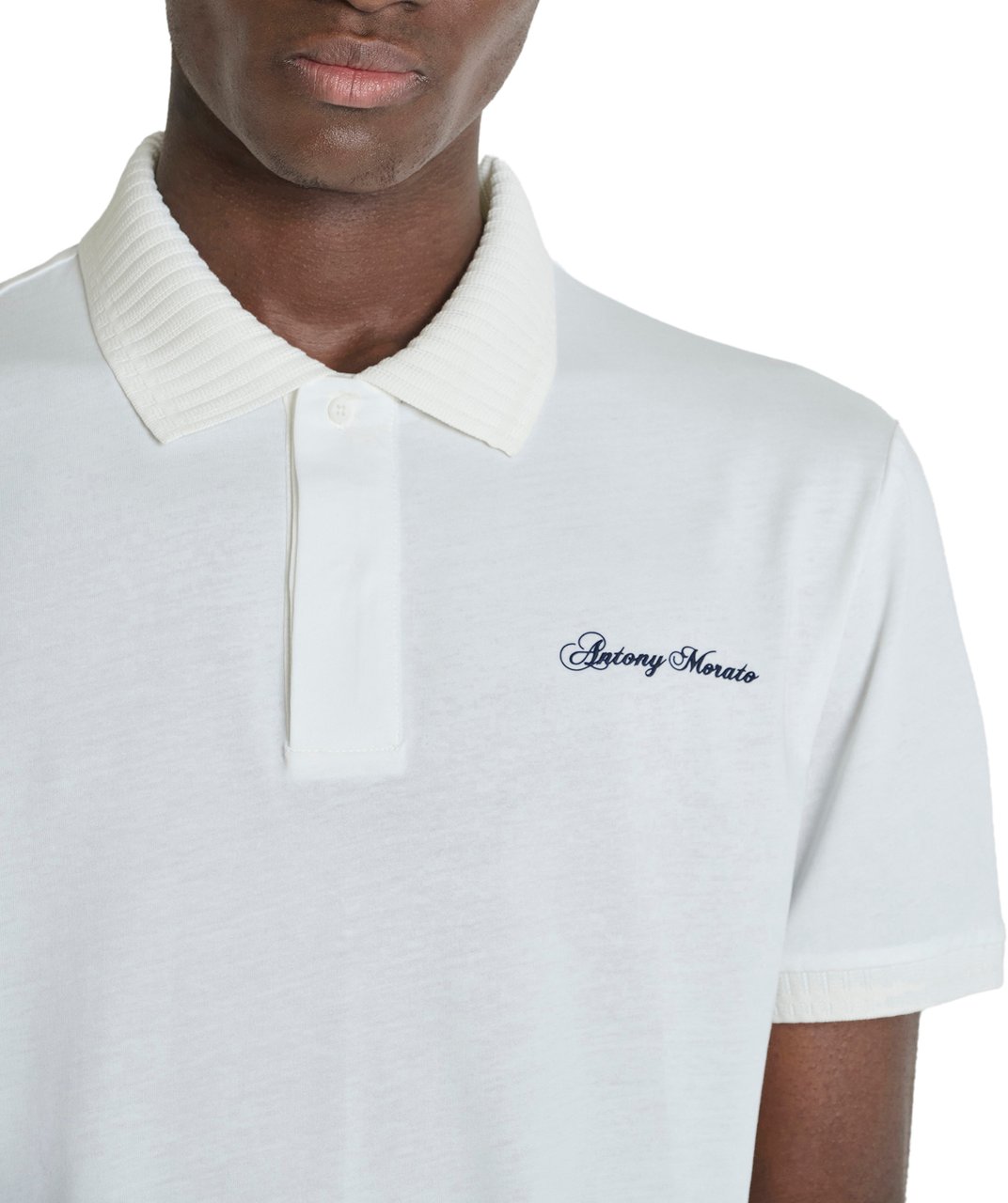 Antony Morato POLO REGULAR FIT WITH JAQUARD RIB ON COLLAR AND CUFFS IN JERSEY COTTON FABRIC WITH FOAM LOGO PRINT Beige