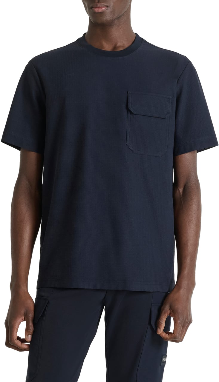 Antony Morato TSHIRT RELAXED FIT  WITH ROUND COLLAR  WITH POCKET IN MAIN FABRIC Blauw