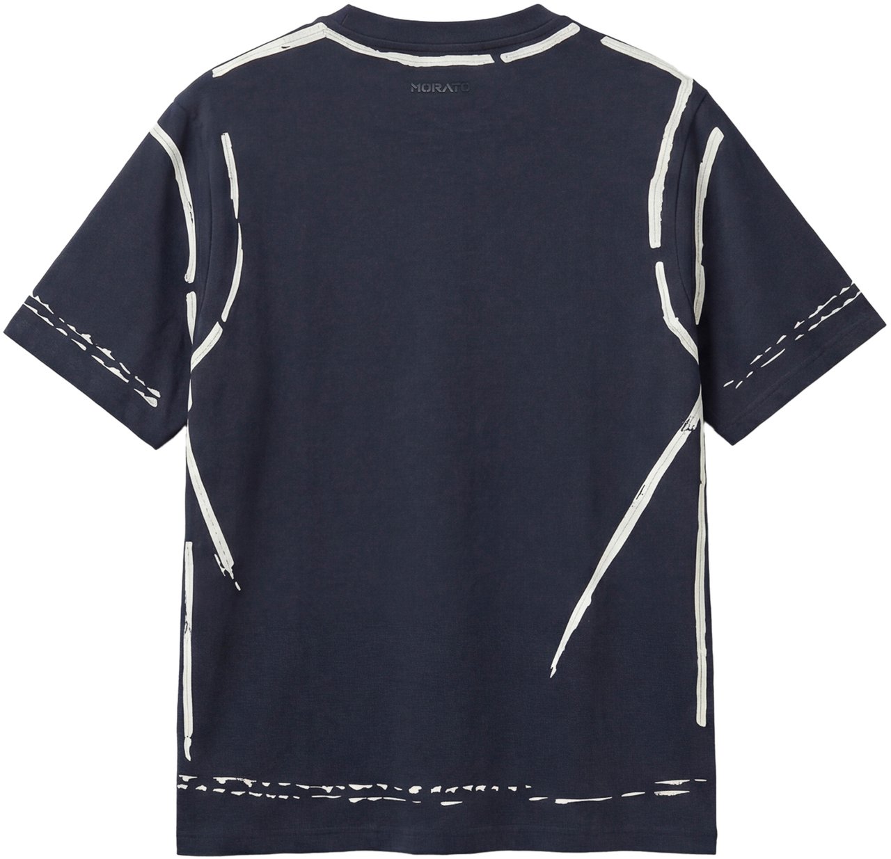 Antony Morato T-SHIRT RELAXED FIT IN SOFT COTTON WITH CONTRAST CRACKED PRINT ON FRONT, BACK AND CUFFS Blauw
