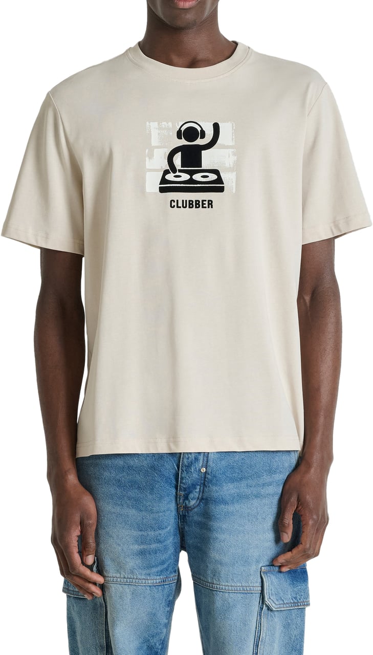 Antony Morato T-SHIRT RELAXED IN JERSEY COTTON FABRIC WITH EMBROIDERED LOGO Beige