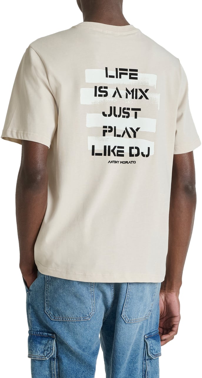 Antony Morato T-SHIRT RELAXED IN JERSEY COTTON FABRIC WITH EMBROIDERED LOGO Beige