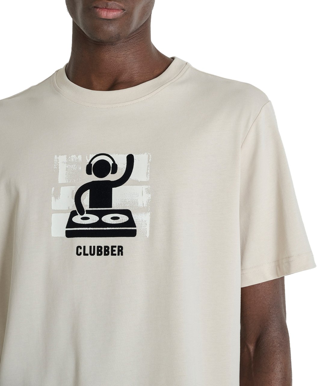 Antony Morato T-SHIRT RELAXED IN JERSEY COTTON FABRIC WITH EMBROIDERED LOGO Beige