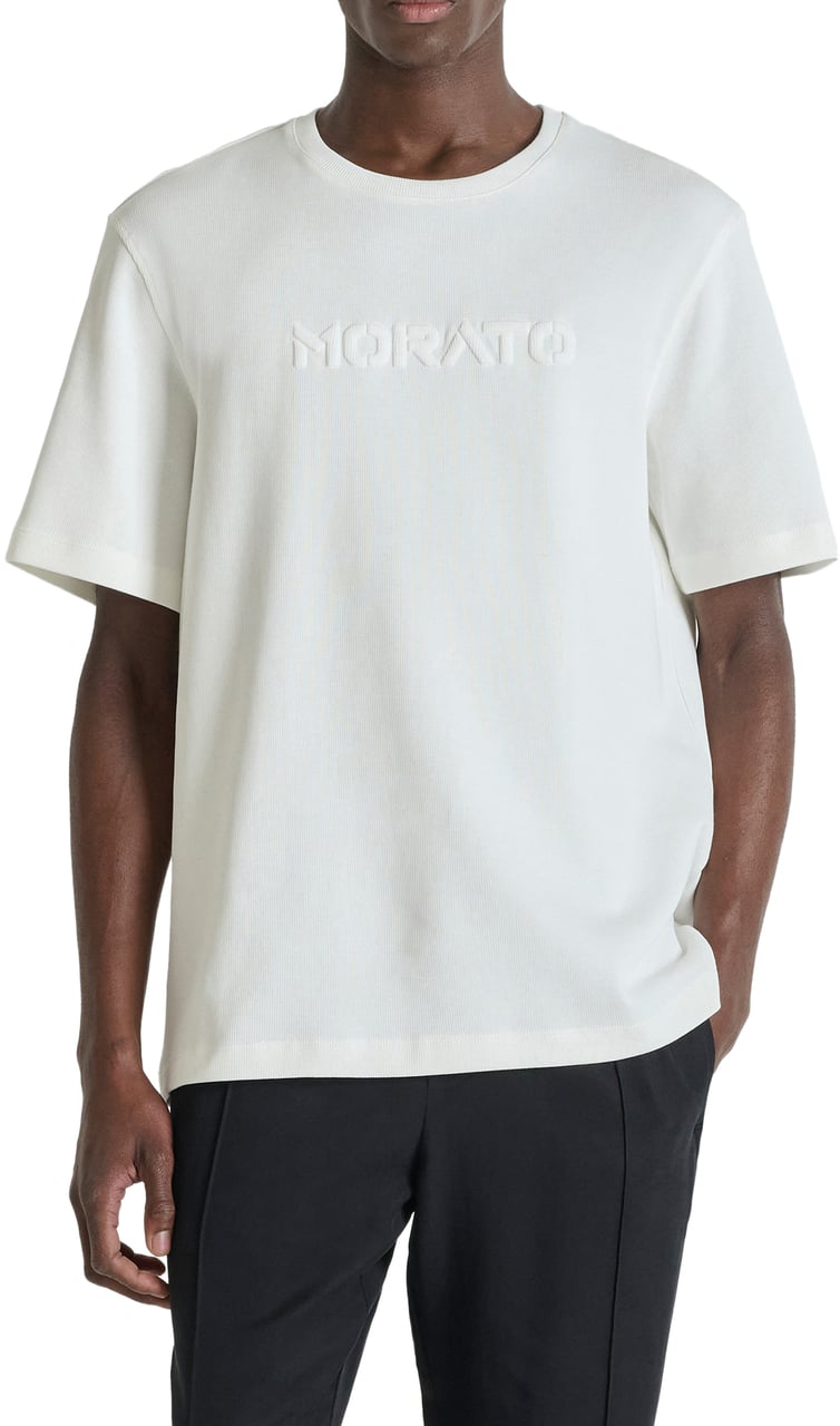 Antony Morato T-SHIRT RELAXED FIT IN DOBBY JERSEY FABRIC WITH EMBROIDERED LOGO Beige