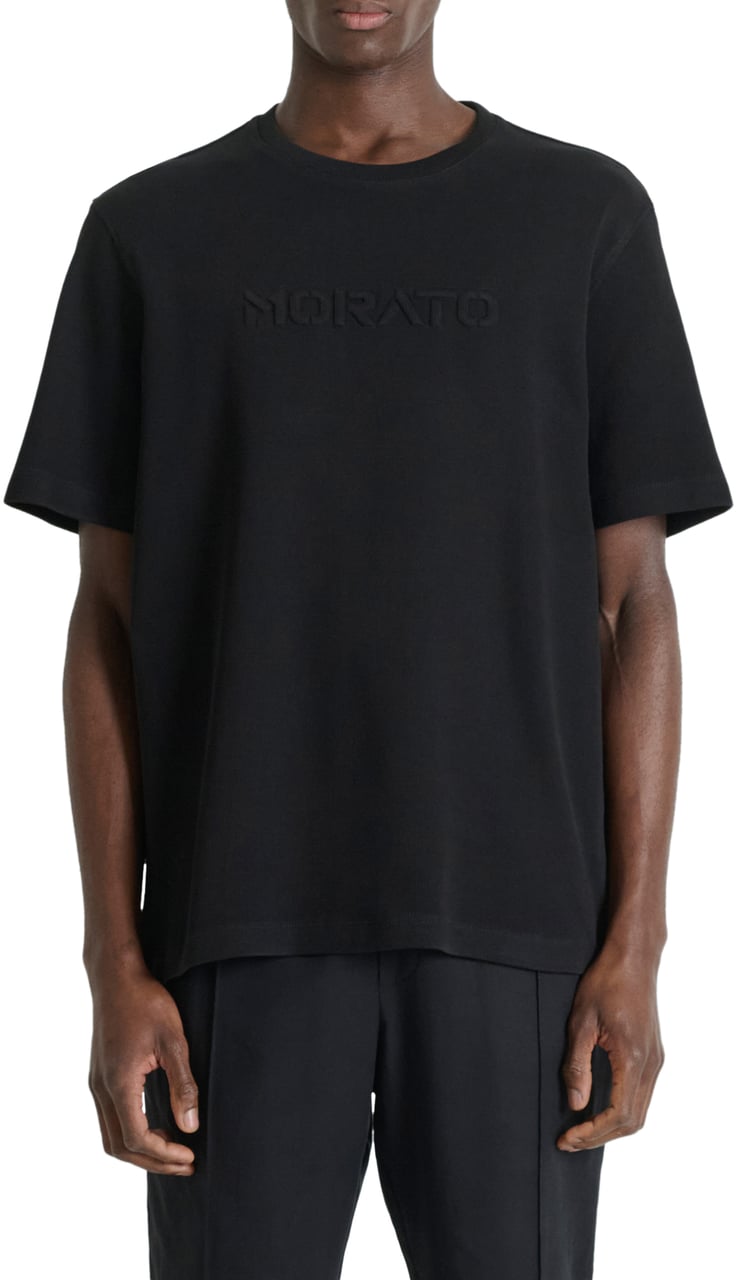 Antony Morato T-SHIRT RELAXED FIT IN DOBBY JERSEY FABRIC WITH EMBROIDERED LOGO Zwart