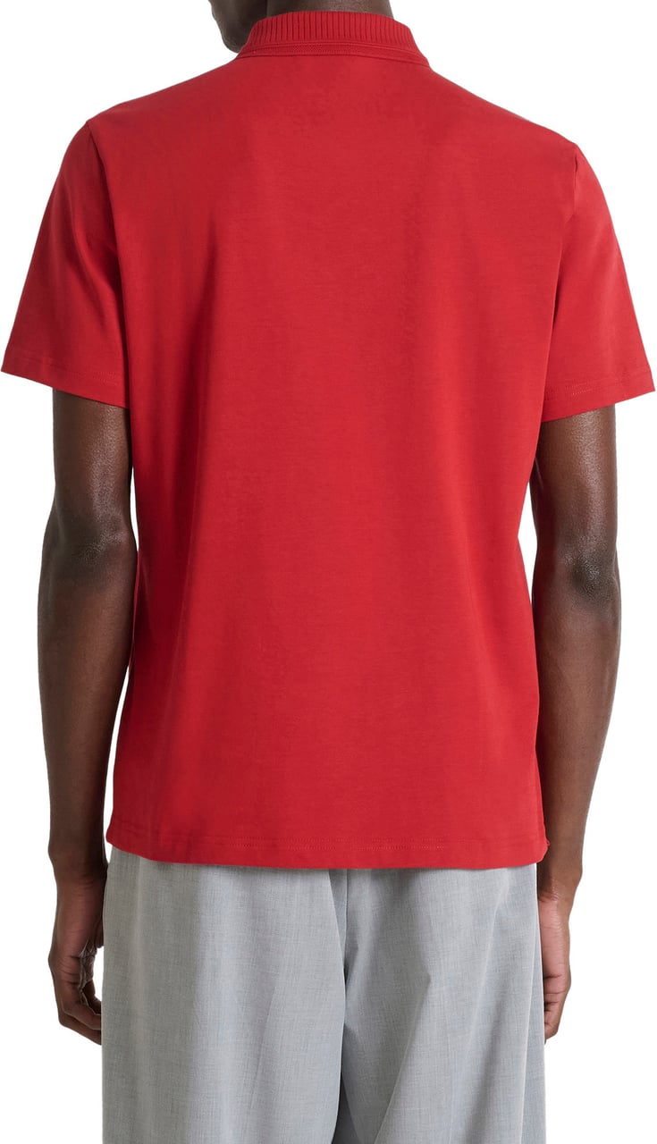 Antony Morato POLO REGULAR FIT IN SOFT JERSEY COTTON WITH RUBBER PLATE ON HEART Rood