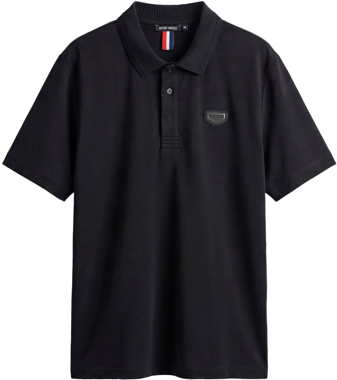 Antony Morato POLO REGULAR FIT  IN SOFT JERSEY COTTON WITH RUBBER PLATE ON HEART Zwart