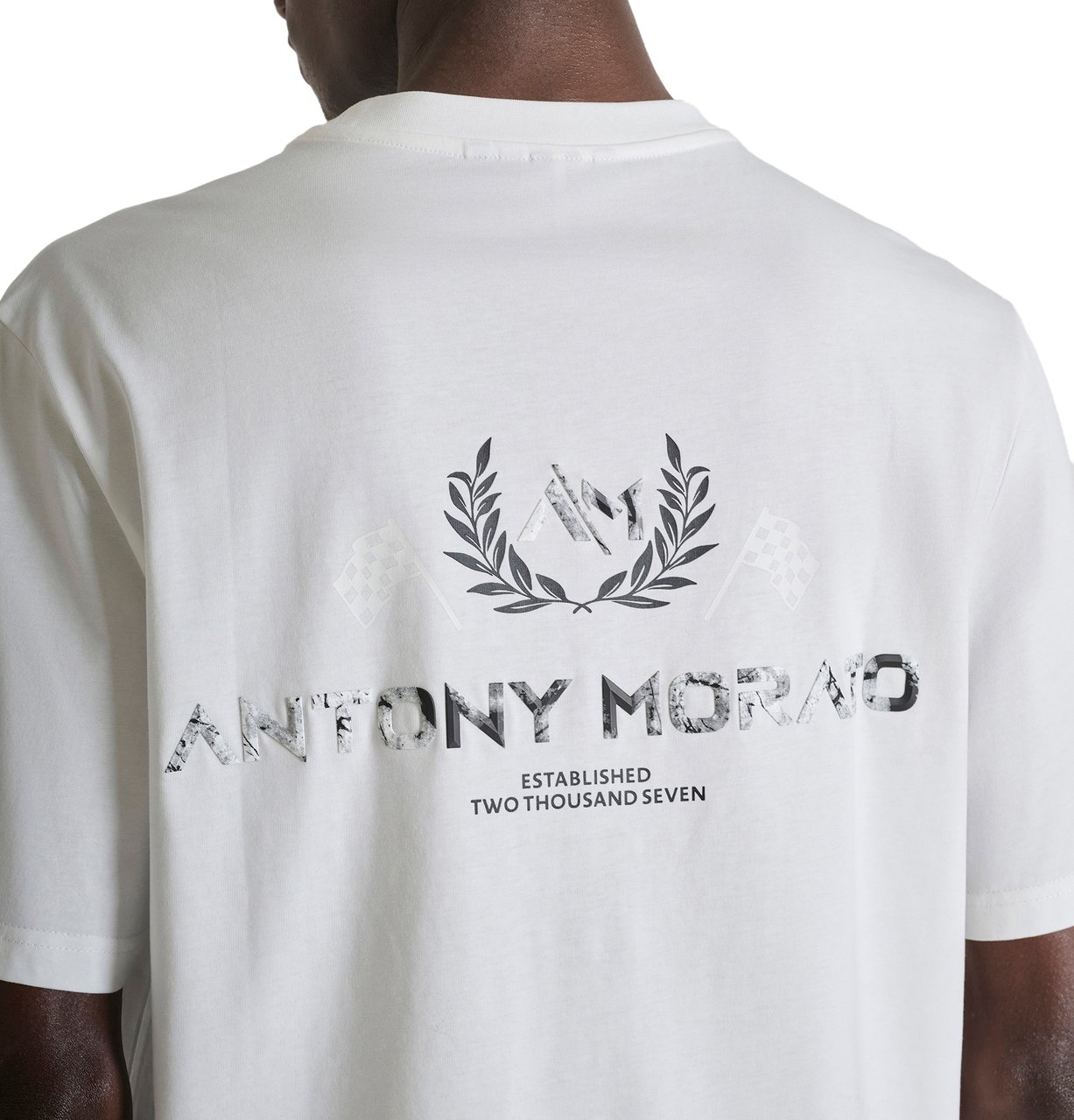 Antony Morato T-SHIRT RELAXED FIT IN JERSEY COTTON FABRIC WITH MARBLE PRISMA EFFECT  PRINT Beige