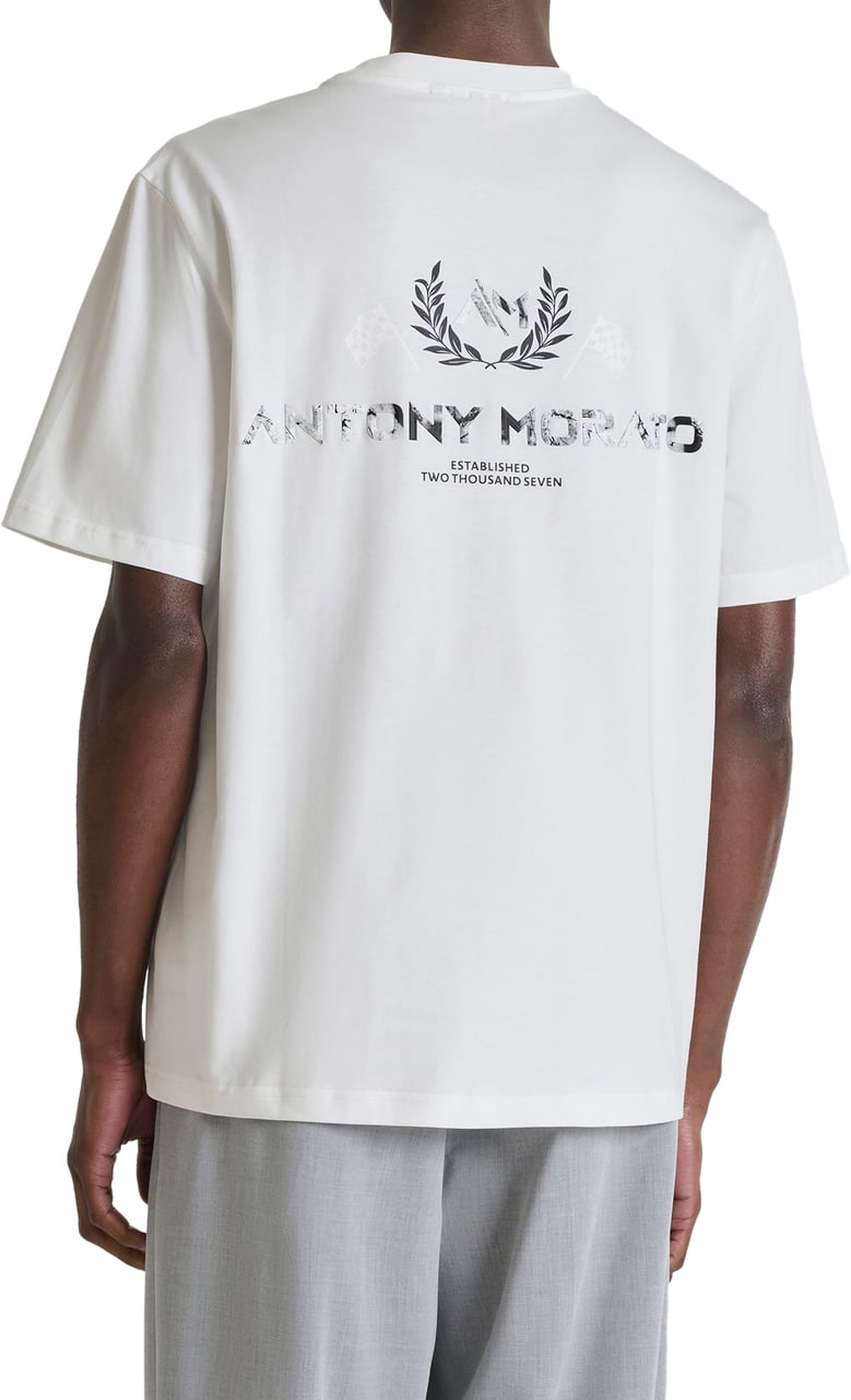 Antony Morato T-SHIRT RELAXED FIT IN JERSEY COTTON FABRIC WITH MARBLE PRISMA EFFECT  PRINT Beige