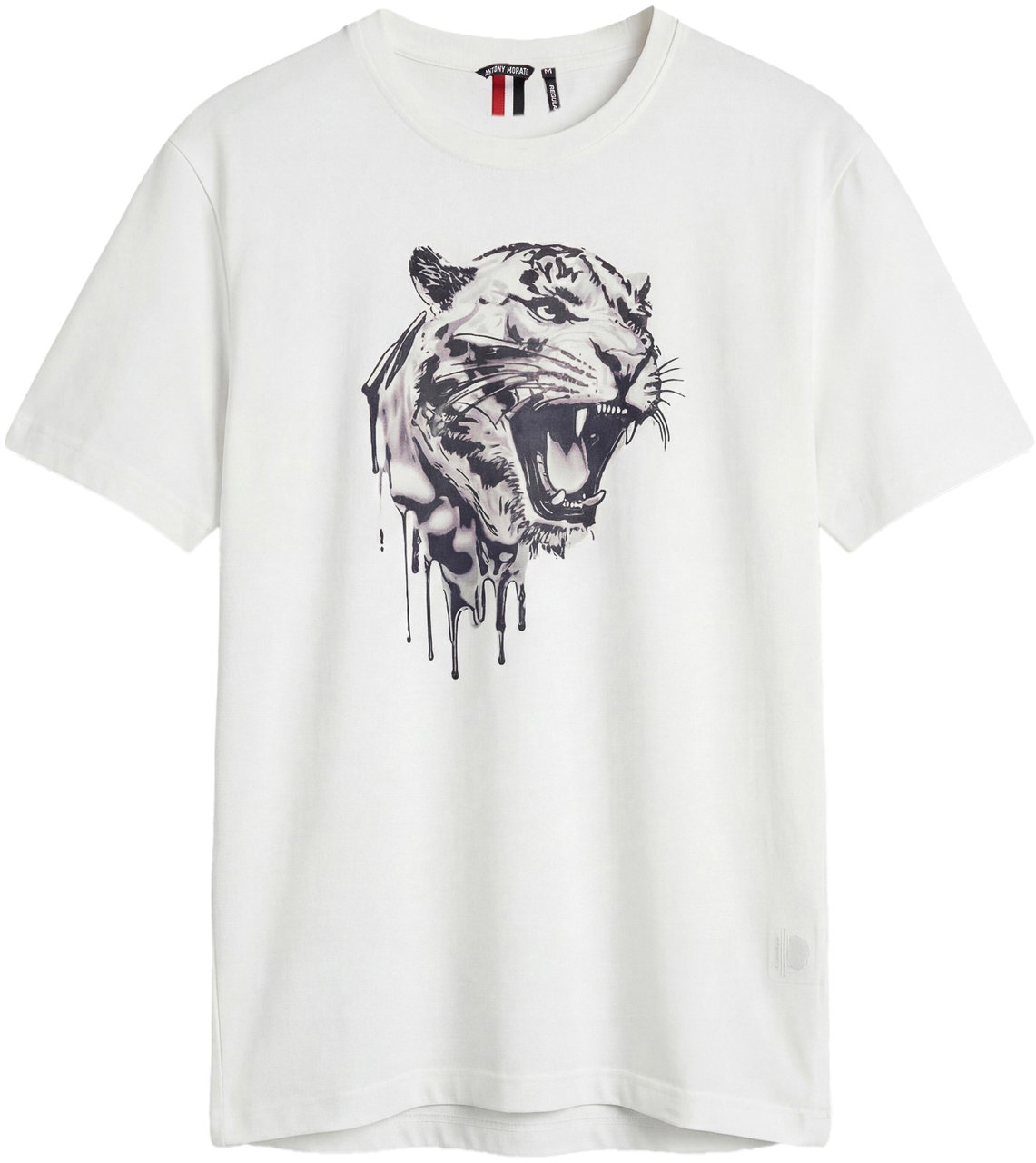 Antony Morato T-SHIRT REGULAR FIT IN LIGHT  JERSEY COTTON FABRIC WITH FLOCK AND PHOTOGRAPHIC  PRINT Beige