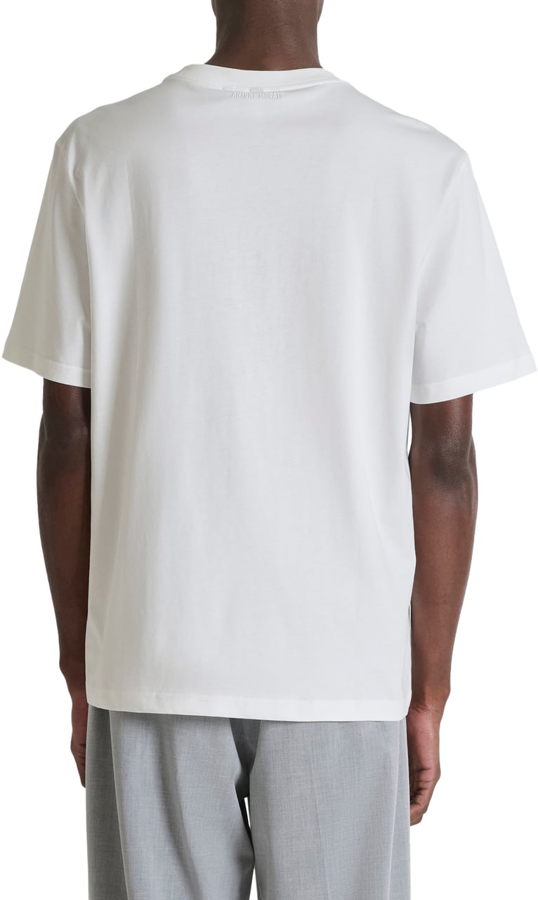 Antony Morato T-SHIRT ROUND NECK  RELAXED FIT IN JERSEY FABRIC WITH  METALLICA SILVER  RUBBER PRINT Beige