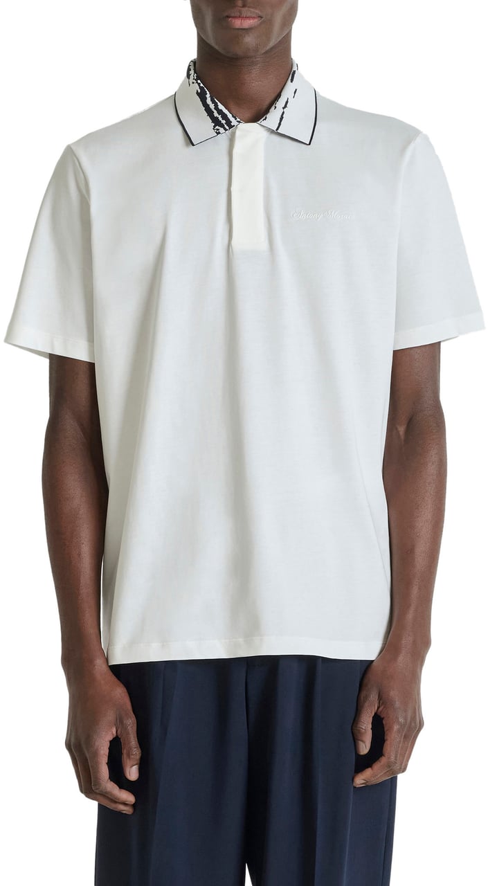 Antony Morato POLO RELAXED FIT IN SOFT JERSEY COTTON FABRIC WITH JAQUARD COLLAR RIB  AND FOAM LOGO PRINT Beige