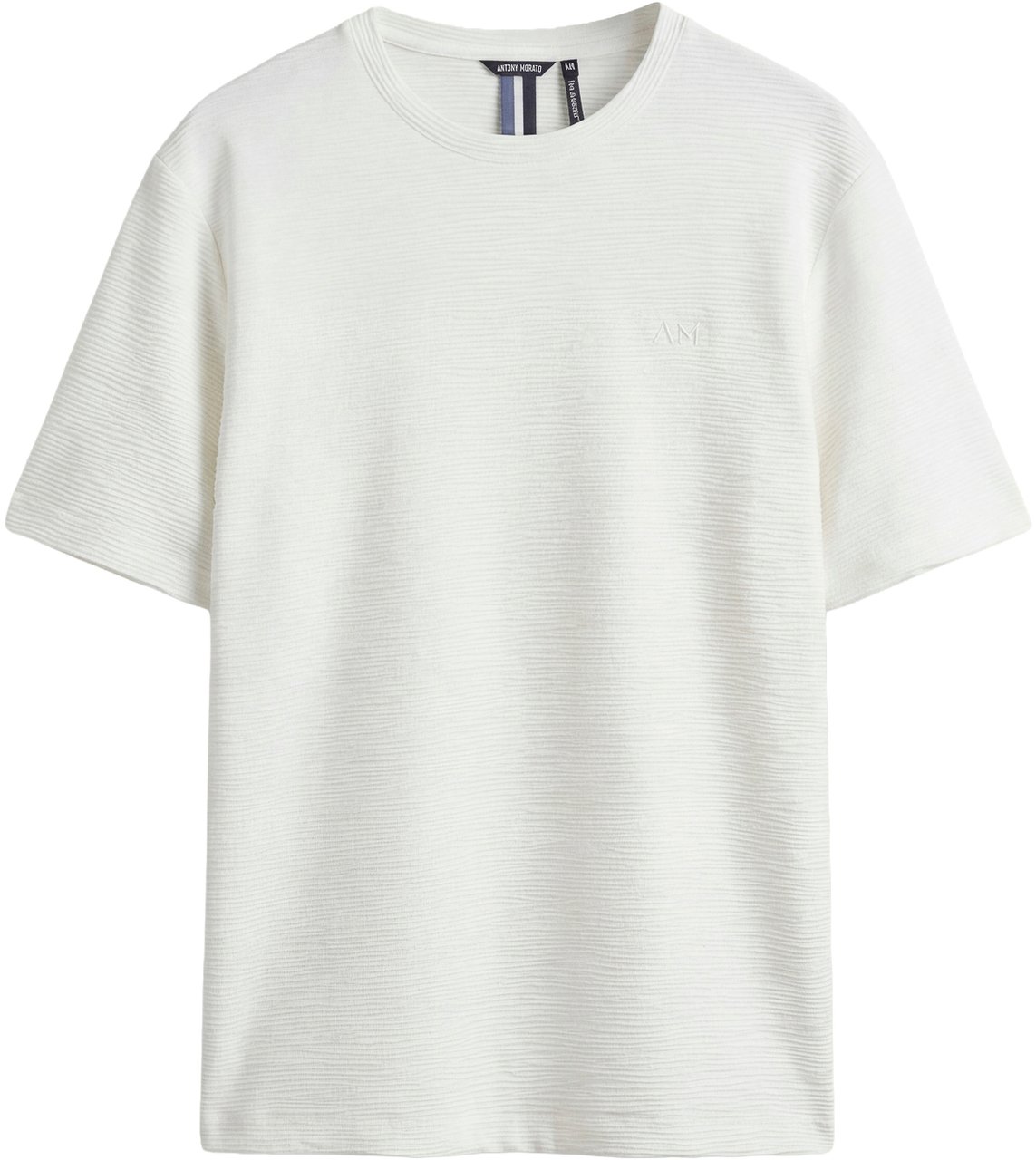 Antony Morato T-SHIRT RELAXED FIT ROUND NECK IN DOBBY JERSEY FABRIC WITH EMBROIDERED LOGO Beige