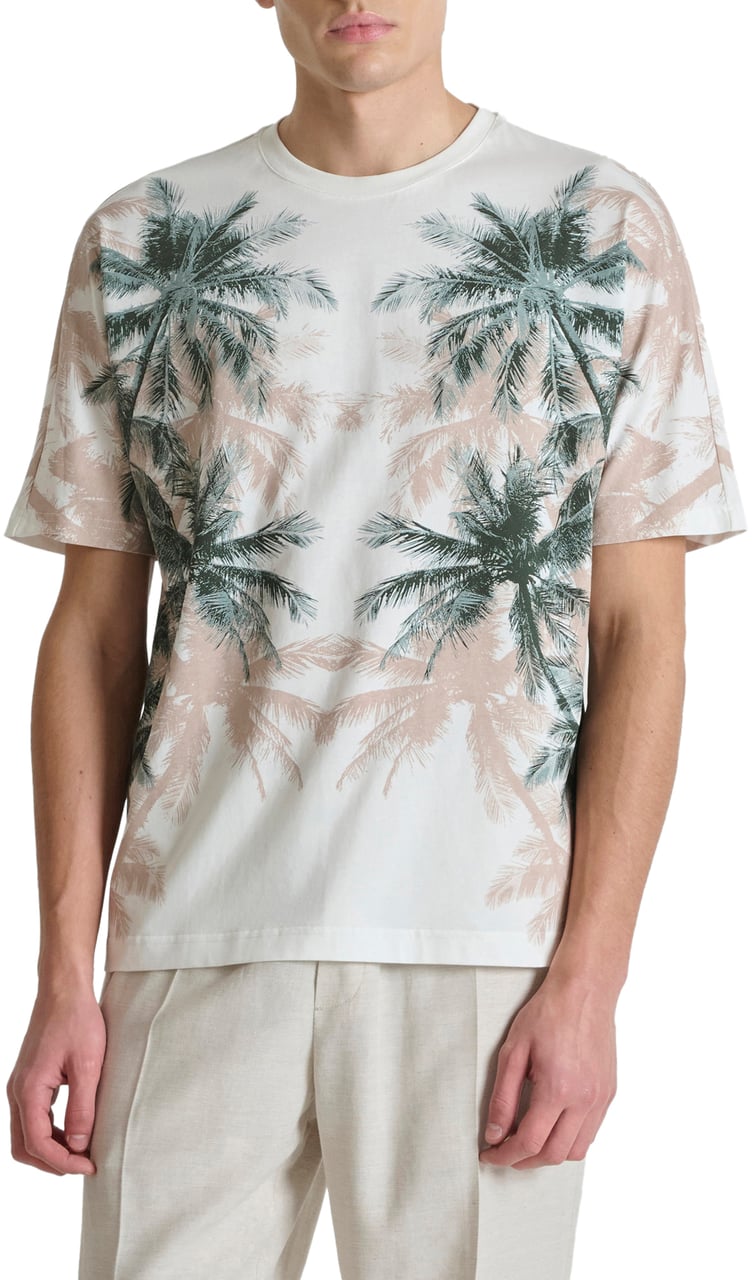 Antony Morato T-SHIRT REGULAR RAGLAN FIT IN LIGHT JERSEY COTTON FABRIC  WITH WATER PRINT  ON FRONT AND BACK Beige