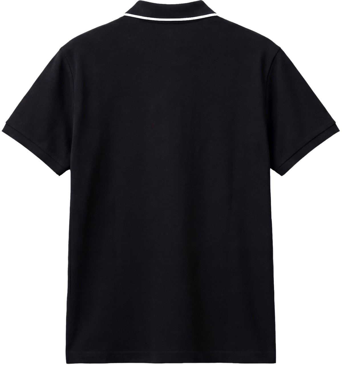 Antony Morato POLO REGULAR FIT IN PIQUET WITH STRIPED RIB ON COLLAR AND ON CUFFS AND LOGO PATCH ON SIDE Zwart