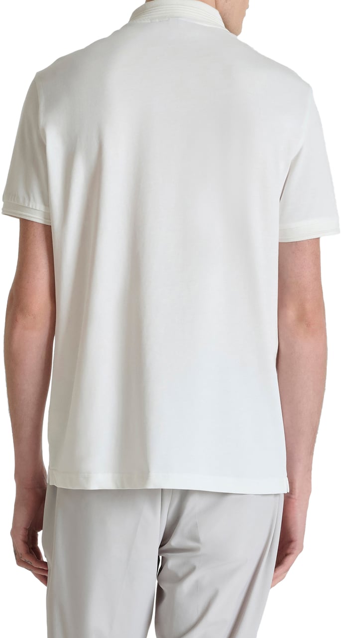 Antony Morato POLO REGULAR FIT IN JERSEY COTTON FABRIC WITH JAQUARD RIB COLLAR AND AM RUBBER CUNEO 3D  LOGO PRINT Beige
