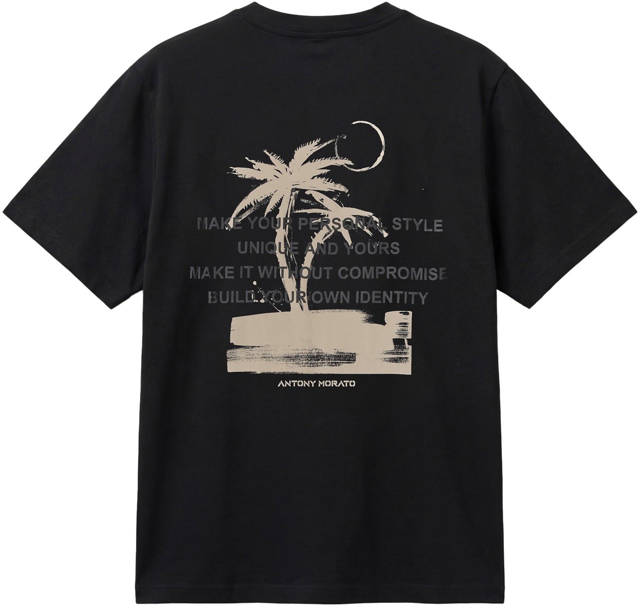 Antony Morato T-SHIRT RELAXED FIT IN JERSEY COTTON FABRIC WITH PRINT ON FRONT AND BACK Zwart