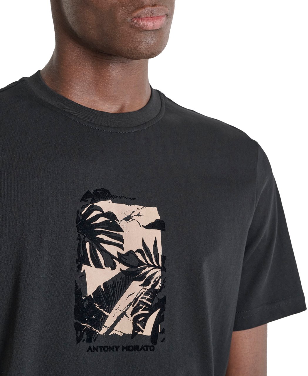 Antony Morato T-SHIRT REGULAR FIT IN JERSEY COTTON FABRIC WITH PRINT Zwart