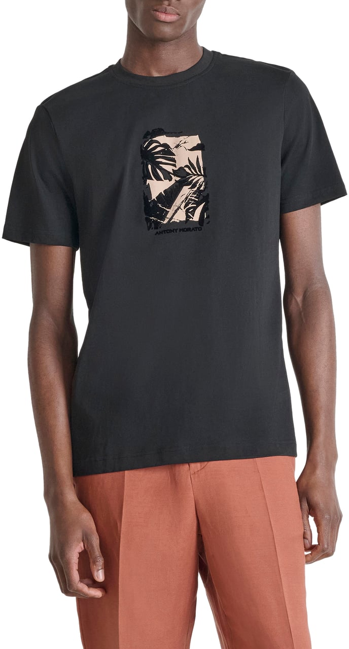 Antony Morato T-SHIRT REGULAR FIT IN JERSEY COTTON FABRIC WITH PRINT Zwart