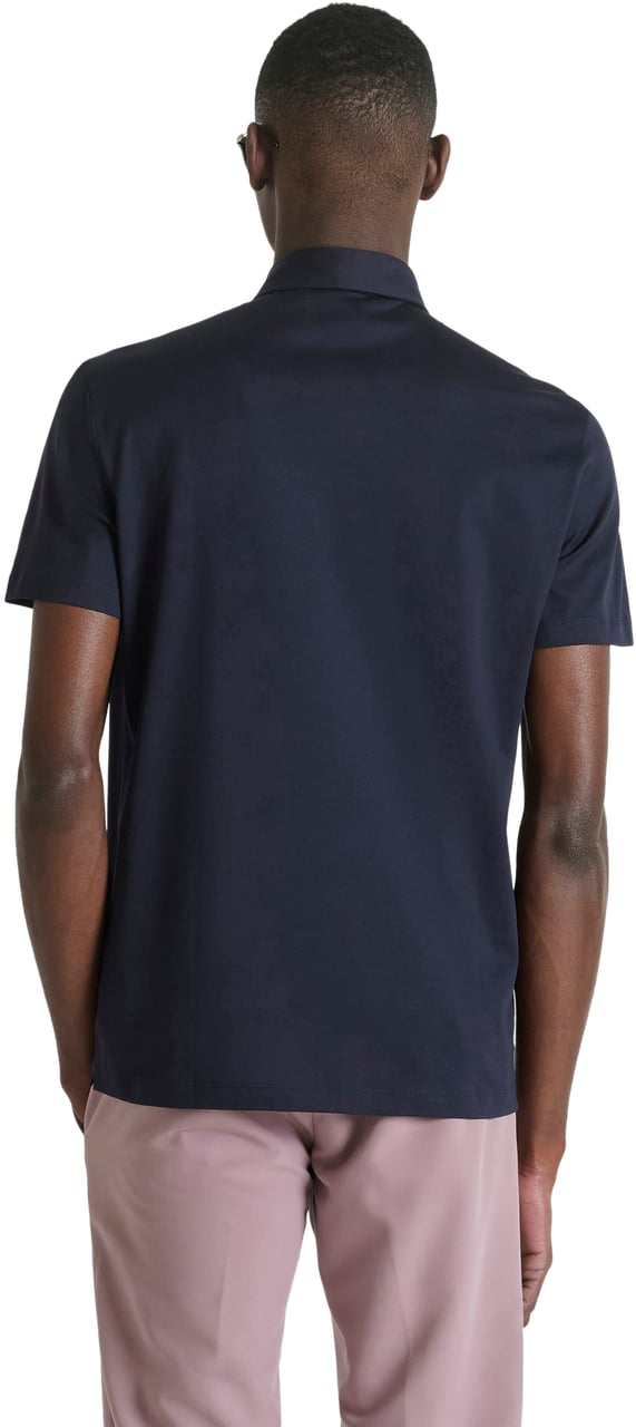 Antony Morato POLO SLIM FIT IN SOFT COTTON WITH FOAM LOGO Blauw
