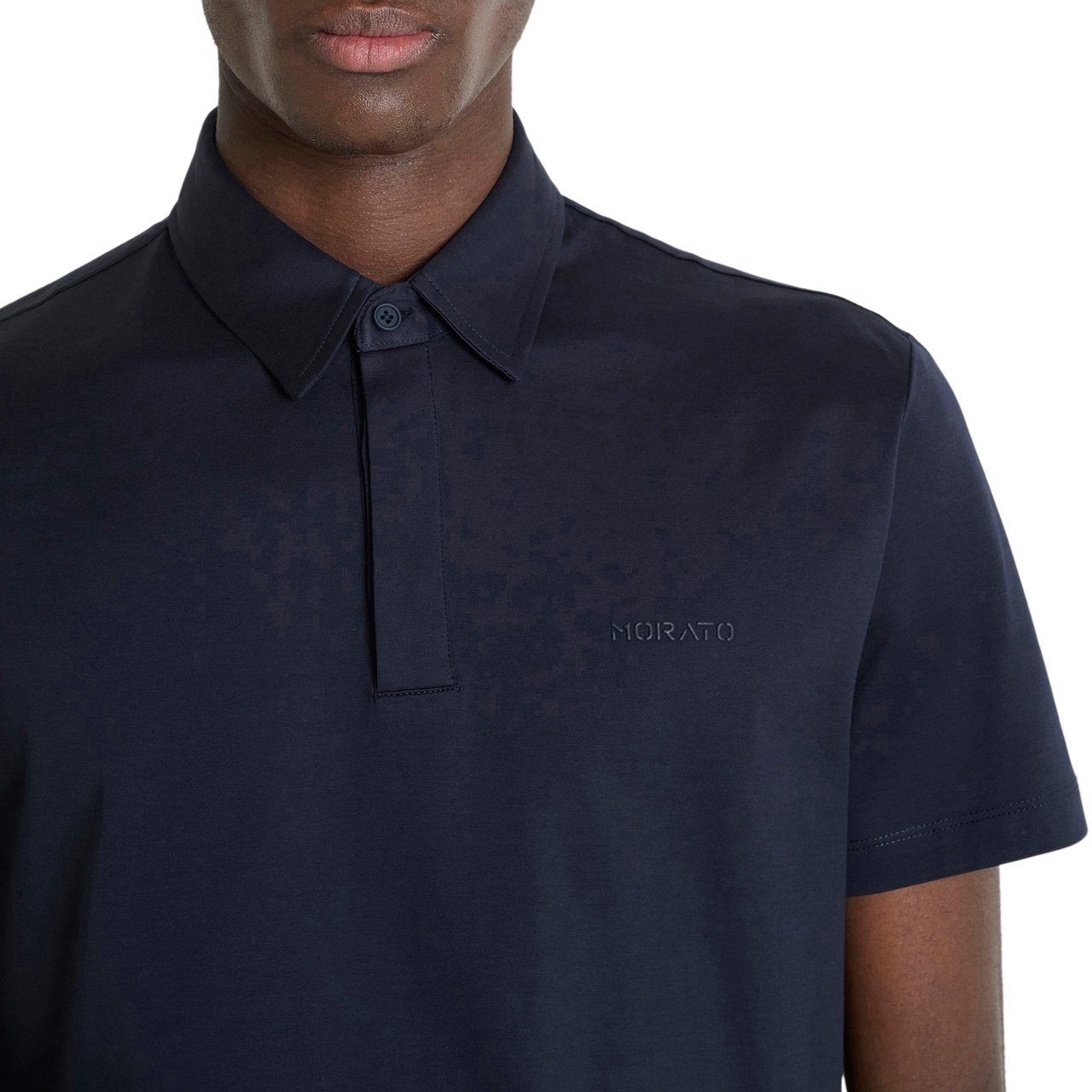 Antony Morato POLO SLIM FIT IN SOFT COTTON WITH FOAM LOGO Blauw