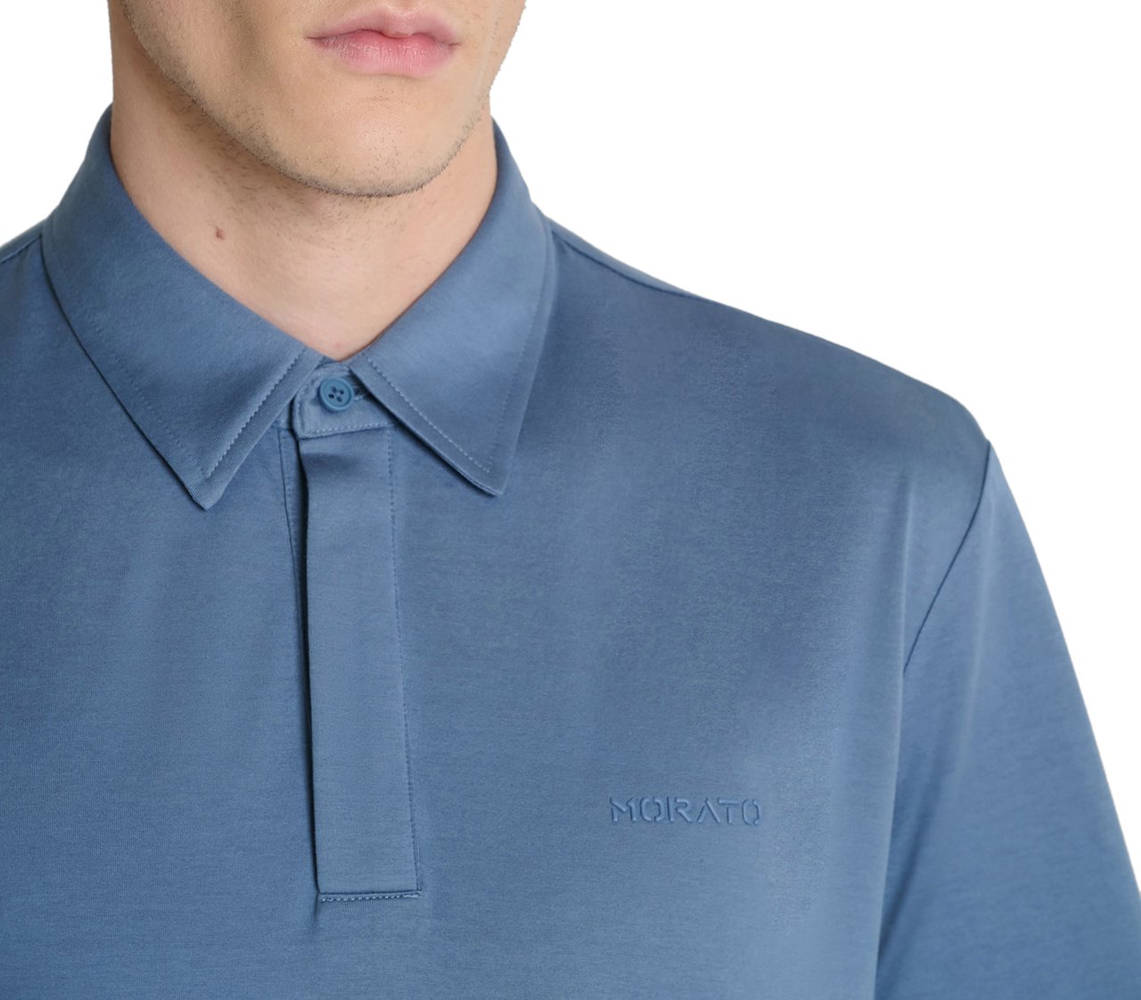 Antony Morato POLO SLIM FIT IN SOFT COTTON WITH FOAM LOGO Blauw