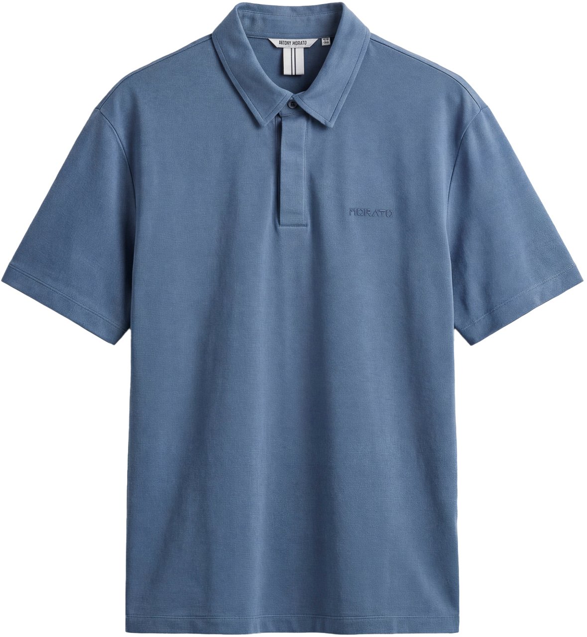 Antony Morato POLO SLIM FIT IN SOFT COTTON WITH FOAM LOGO Blauw