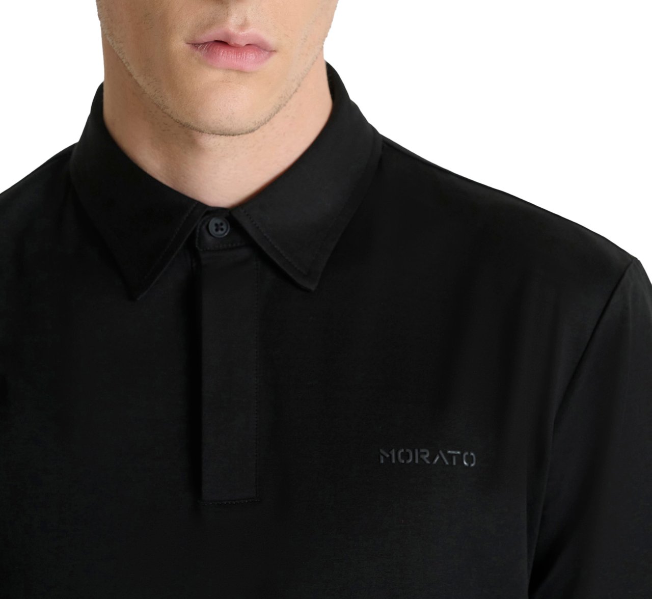 Antony Morato POLO SLIM FIT IN SOFT COTTON WITH FOAM LOGO Zwart