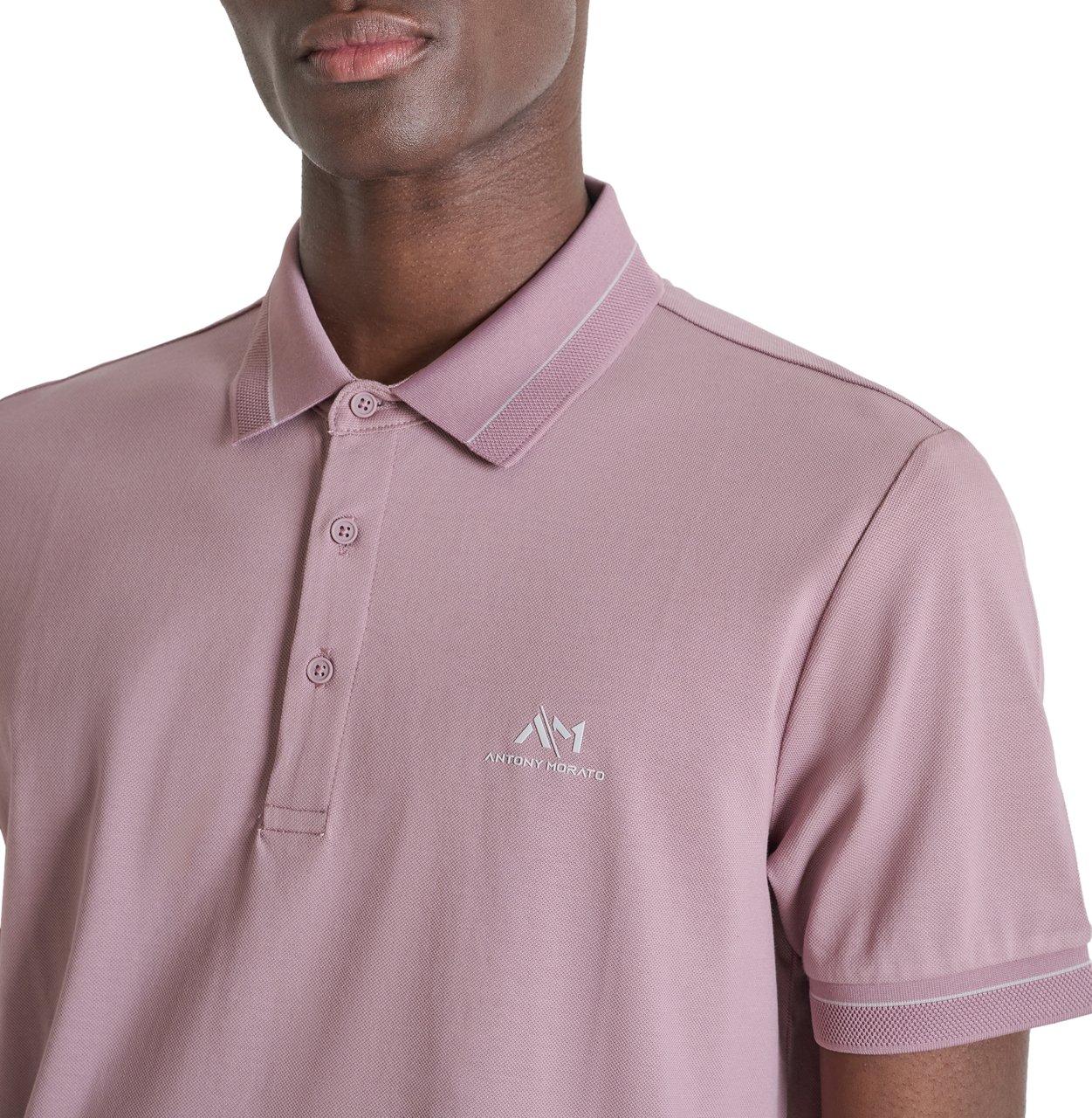 Antony Morato POLO REGULAR FIT IN MERCERIZED PIQUET COTTON FABRIC WITH FOAM PRINT ON HEART Roze