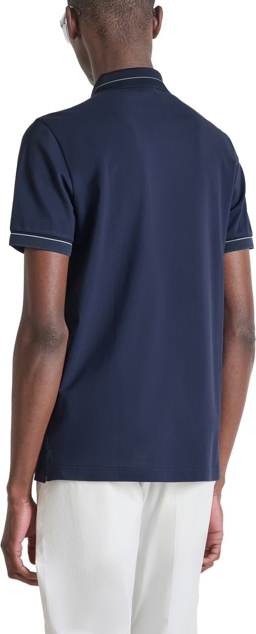 Antony Morato POLO REGULAR FIT IN MERCERIZED PIQUET COTTON FABRIC WITH FOAM PRINT ON HEART Blauw