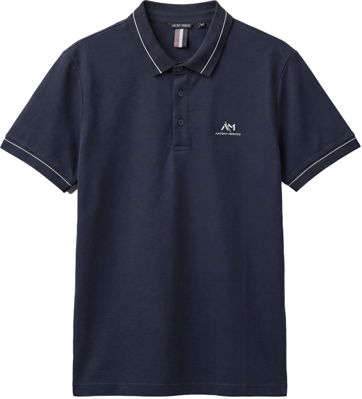 Antony Morato POLO REGULAR FIT IN MERCERIZED PIQUET COTTON FABRIC WITH FOAM PRINT ON HEART Blauw