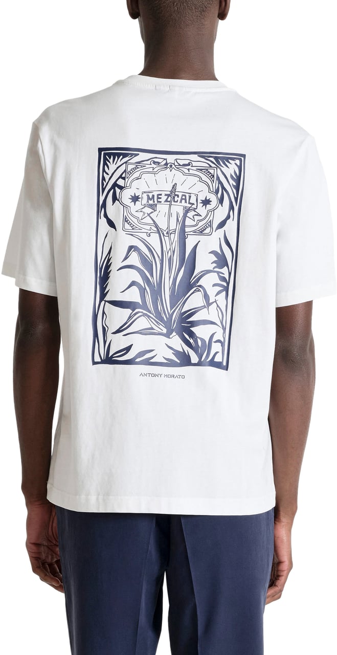 Antony Morato T-SHIRT RELAXED FIT IN DOBBY JERSEY FABRIC WITH PRINT ON HEART SIDE AND BACK SIDE Beige