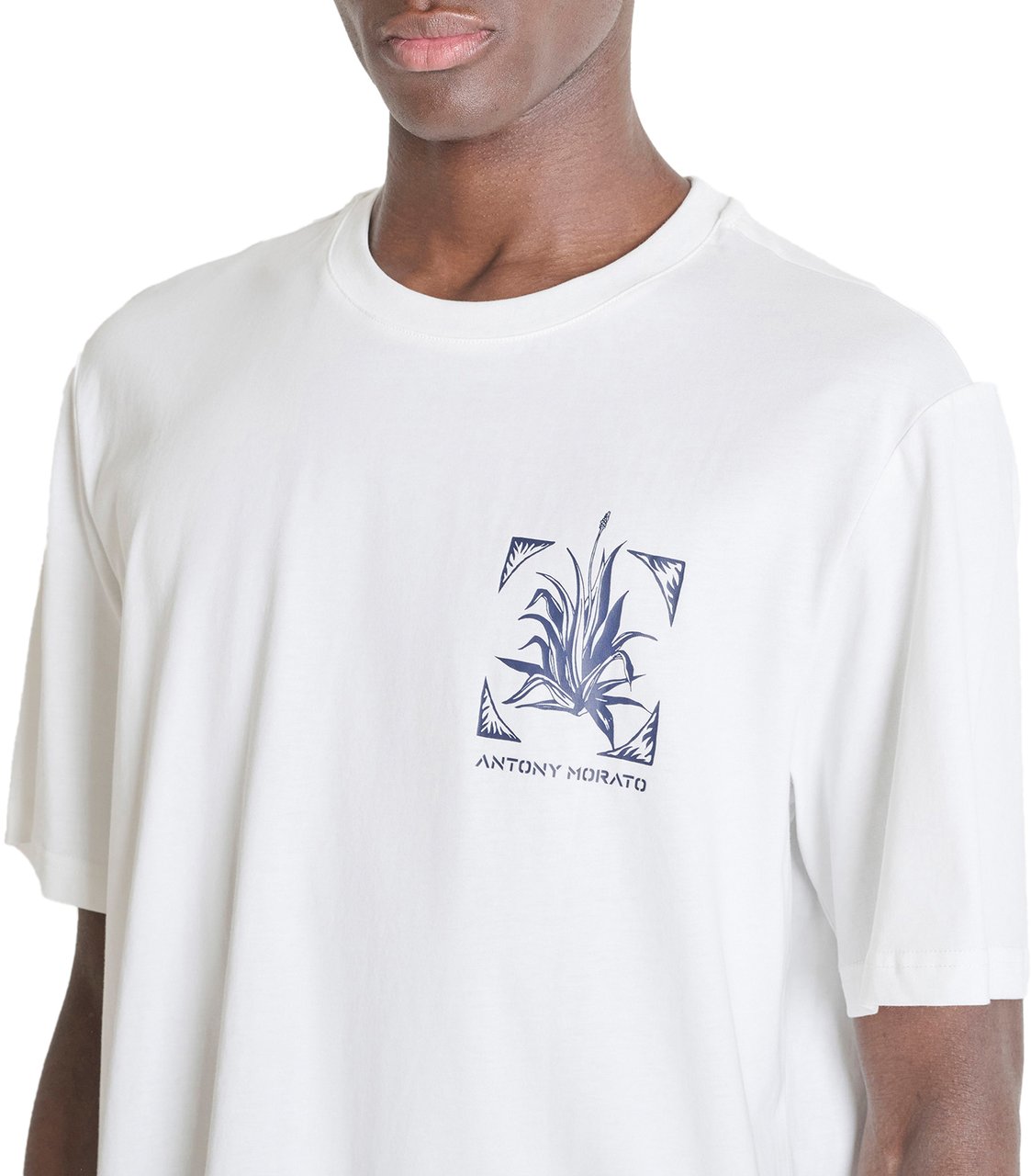 Antony Morato T-SHIRT RELAXED FIT IN DOBBY JERSEY FABRIC WITH PRINT ON HEART SIDE AND BACK SIDE Beige