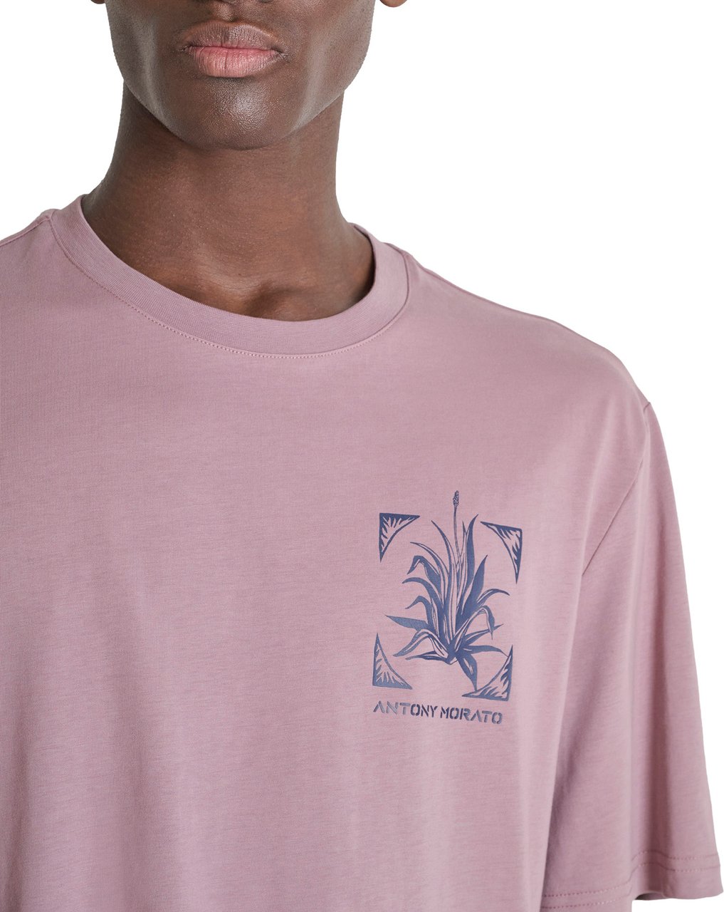 Antony Morato T-SHIRT RELAXED FIT IN DOBBY JERSEY FABRIC WITH PRINT ON HEART SIDE AND BACK SIDE Roze