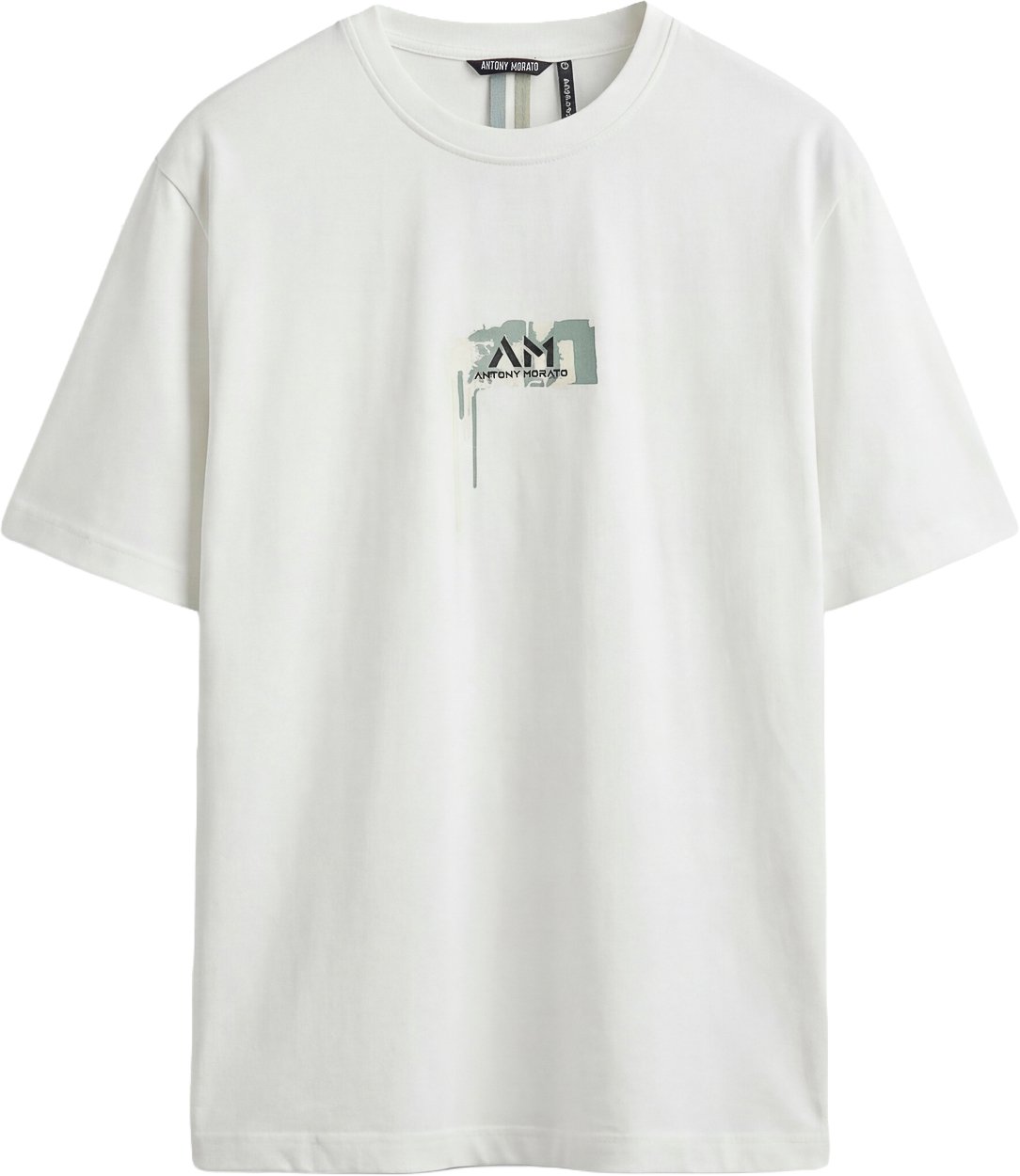 Antony Morato T-SHIRT REGULAR FIT IN JERSEY COTTON FABRIC WITH LOGO PRINT ON FORNT AND MAN PRINT ON BAKC SIDE Beige