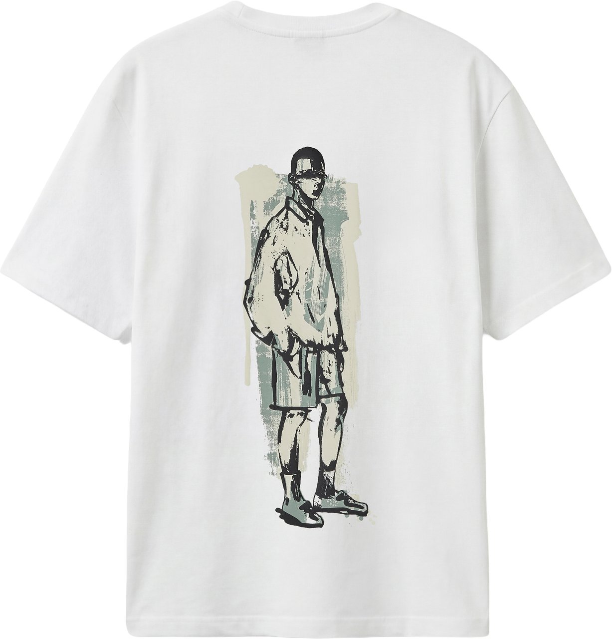 Antony Morato T-SHIRT REGULAR FIT IN JERSEY COTTON FABRIC WITH LOGO PRINT ON FORNT AND MAN PRINT ON BAKC SIDE Beige