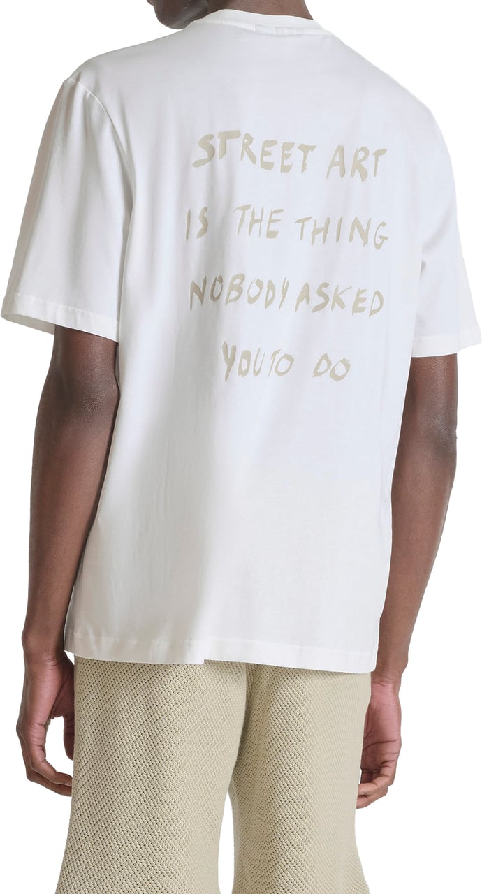 Antony Morato T-SHIRT RELAXED FIT IN DOBBY JERSEY FABRIC WITH MATT PLASTICPRINT ON FRONT AND BACK Beige