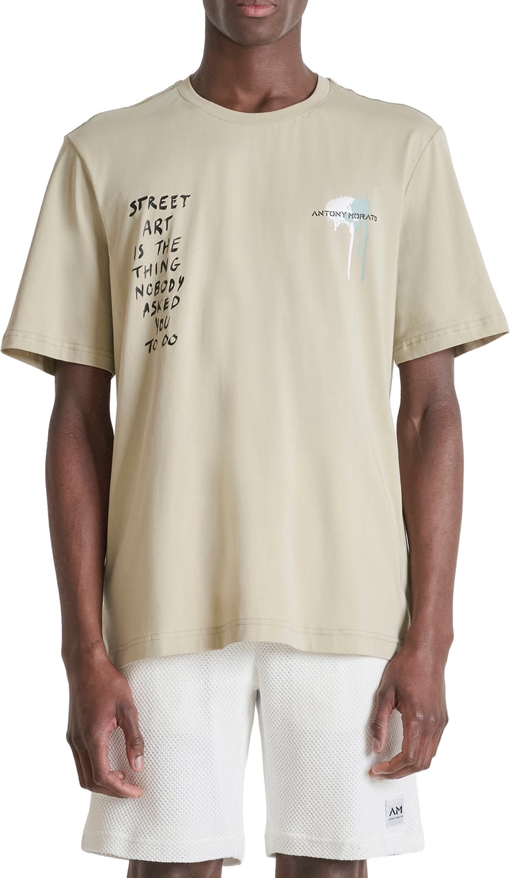 Antony Morato T-SHIRT RELAXED FIT IN DOBBY JERSEY FABRIC WITH MATT PLASTICPRINT ON FRONT AND BACK Divers