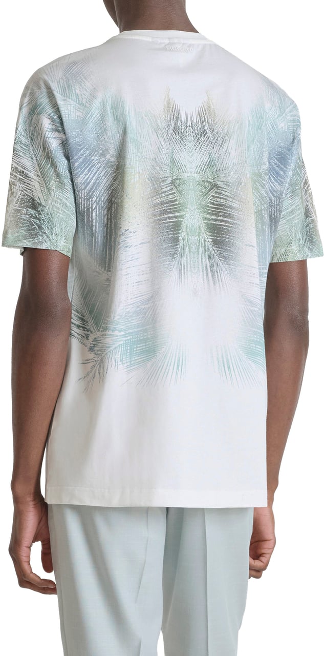 Antony Morato T-SHIRT REGULAR FIT IN JERSEY COTTON FABRIC WITH WATER PRINT AND RUBBER INJECTION LOGO PRINT ON BACK Beige