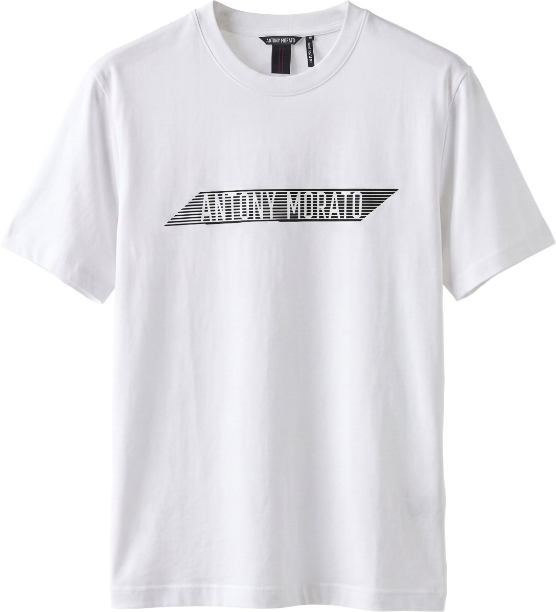 Antony Morato T-SHIRT RELAXED FIT IN JERSEY COTTON FABRIC WITH FLOCK  PRINT ON FRONT AND BACK Beige