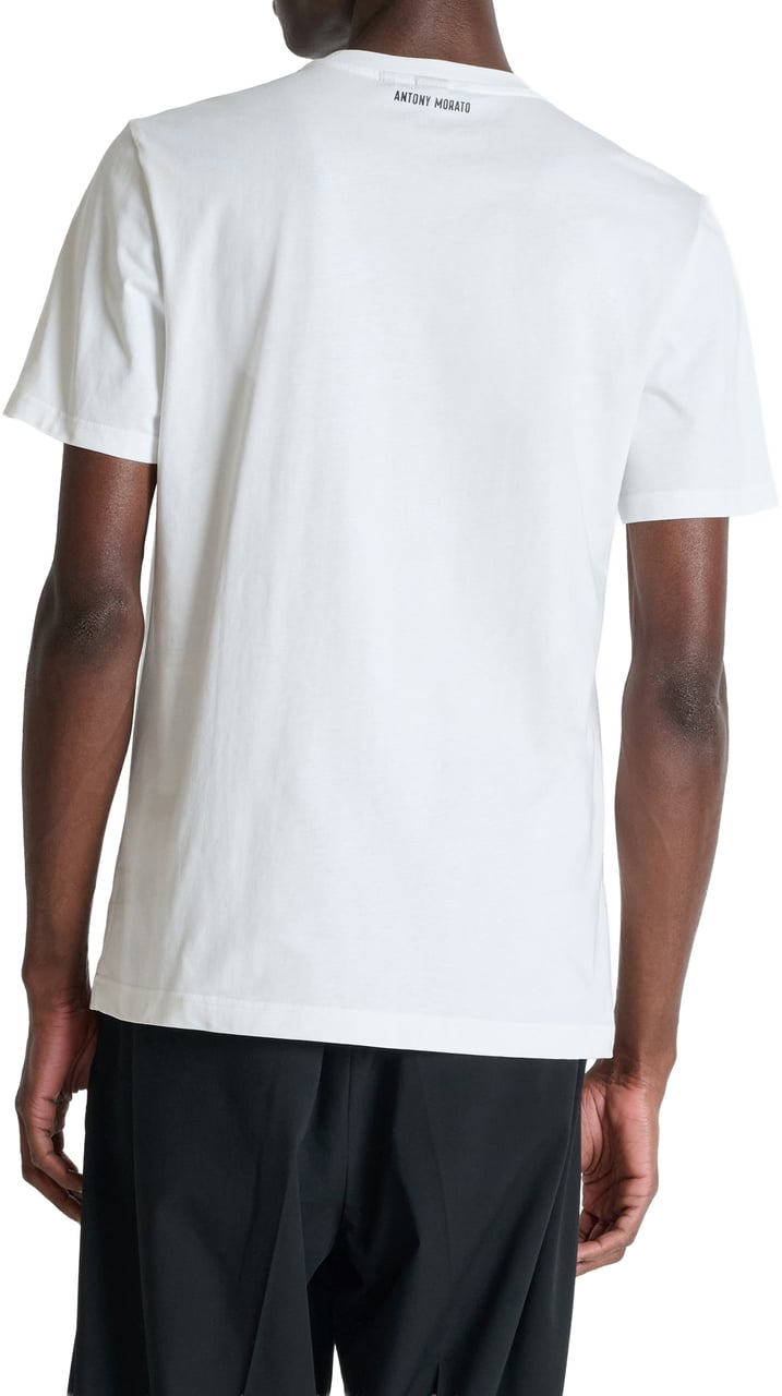 Antony Morato T-SHIRT REGULAR  FIT IN JERSEY COTTON FABRIC WITH MATT PLASTIC AND FLOCK PRINT Beige