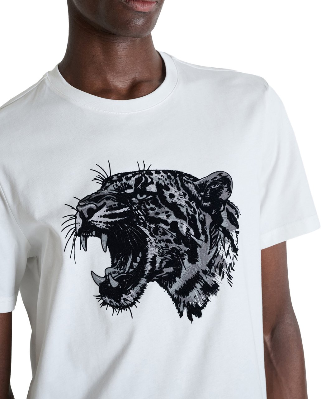 Antony Morato T-SHIRT REGULAR  FIT IN JERSEY COTTON FABRIC WITH MATT PLASTIC AND FLOCK PRINT Beige