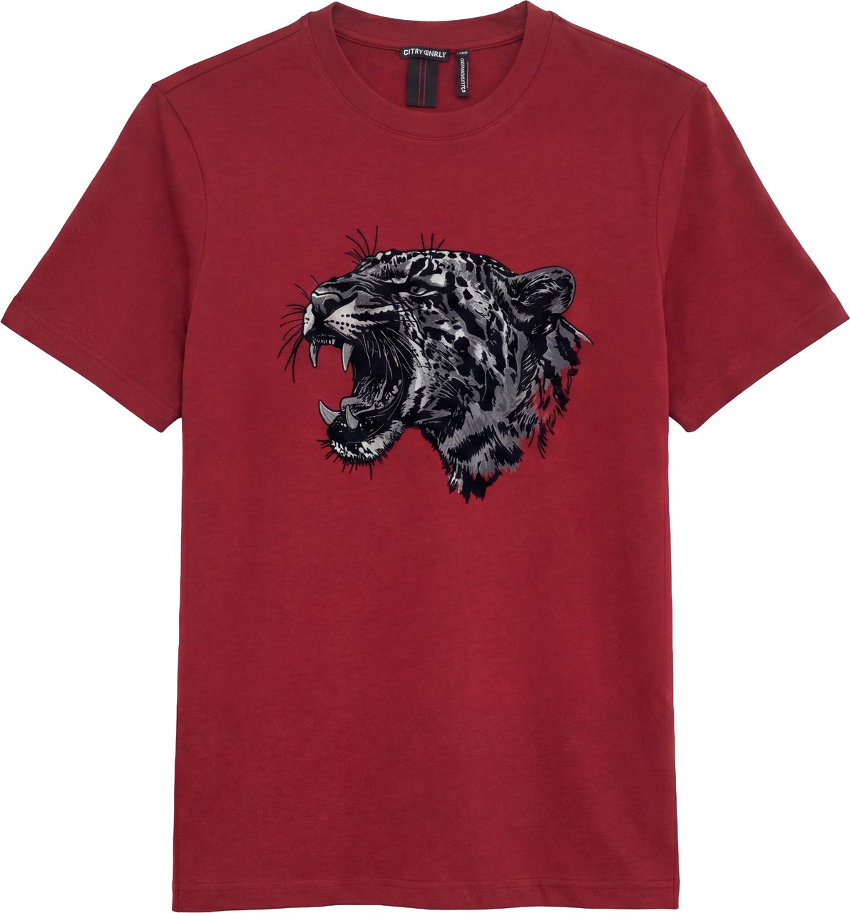 Antony Morato T-SHIRT REGULAR FIT IN JERSEY COTTON FABRIC WITH MATT PLASTIC AND FLOCK PRINT Rood