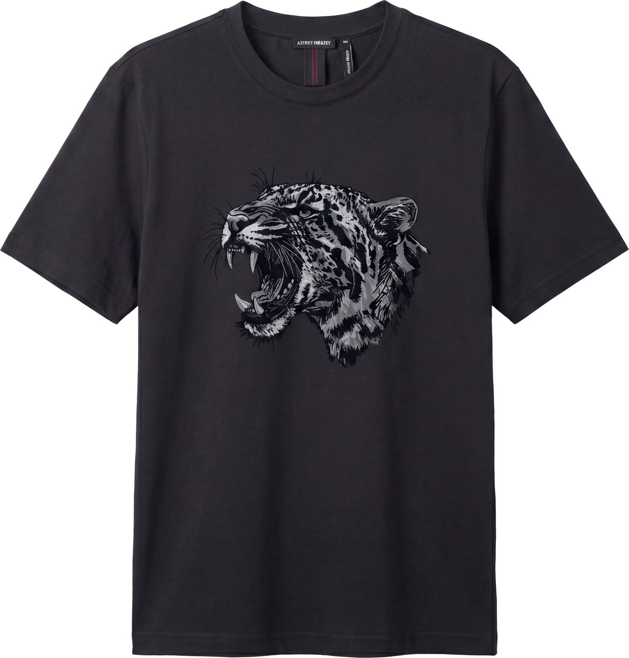 Antony Morato T-SHIRT REGULAR  FIT IN JERSEY COTTON FABRIC WITH MATT PLASTIC AND FLOCK PRINT Zwart
