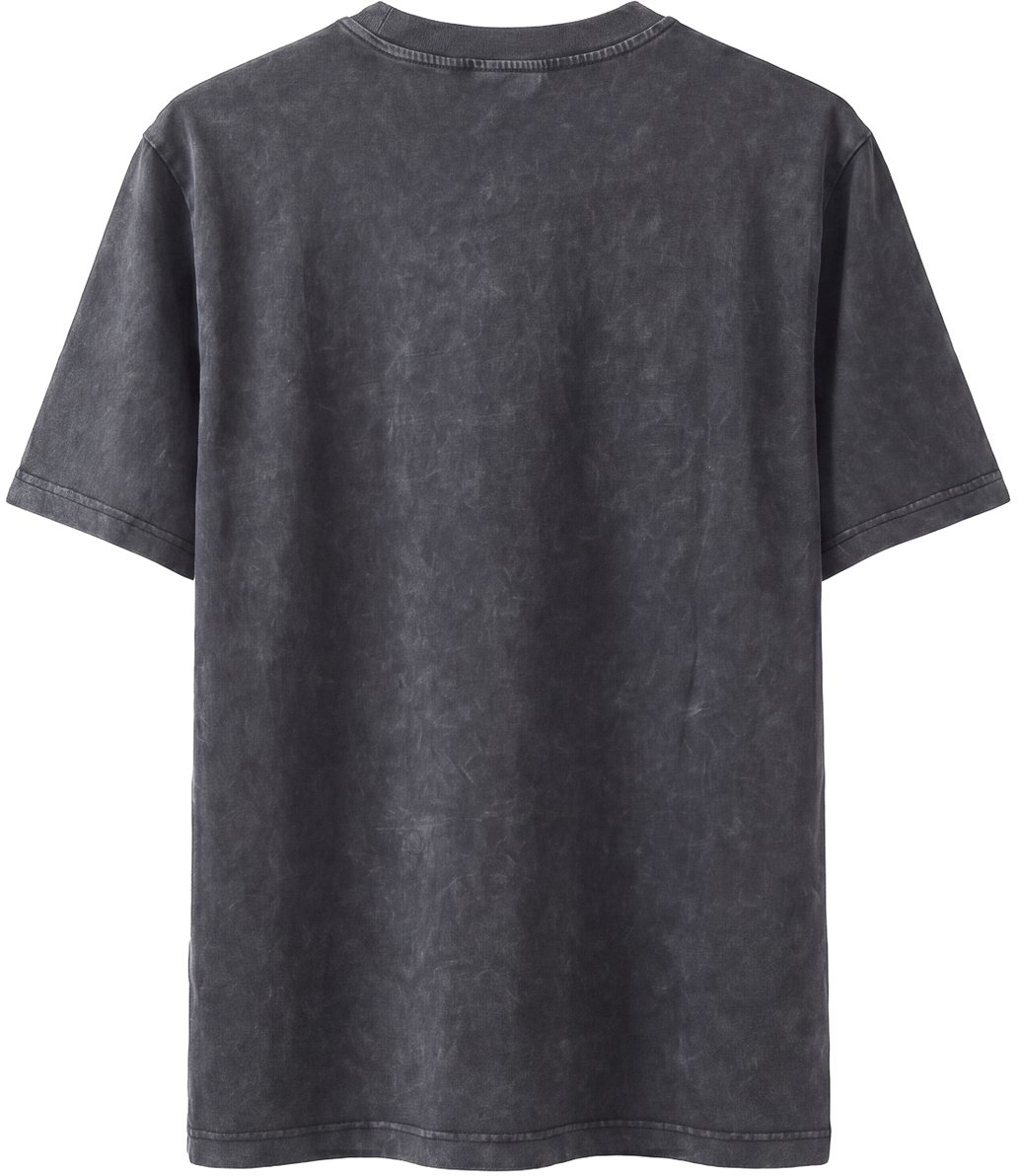 Antony Morato T-SHIRT RELAXED FIT IN JERSEY COTTON FABRIC WITH  LOGO PRINT ON FRONT SULPHUR DYE, STONE, SNOW WASH Grijs