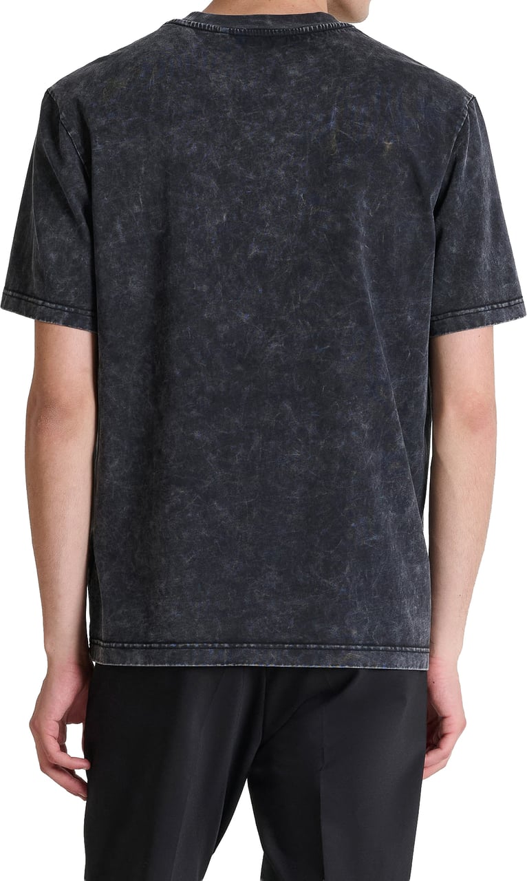 Antony Morato T-SHIRT RELAXED FIT IN JERSEY COTTON FABRIC WITH  LOGO PRINT ON FRONT SULPHUR DYE, STONE, SNOW WASH Grijs