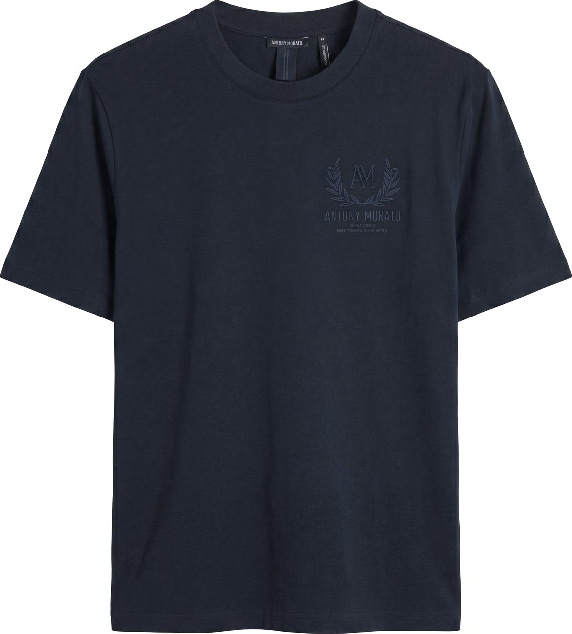 Antony Morato T-SHIRT RELAXED FIT IN JERSEY COTTON FABRIC WITH PLASTIC PRINT ON FRONT AND BACK Blauw
