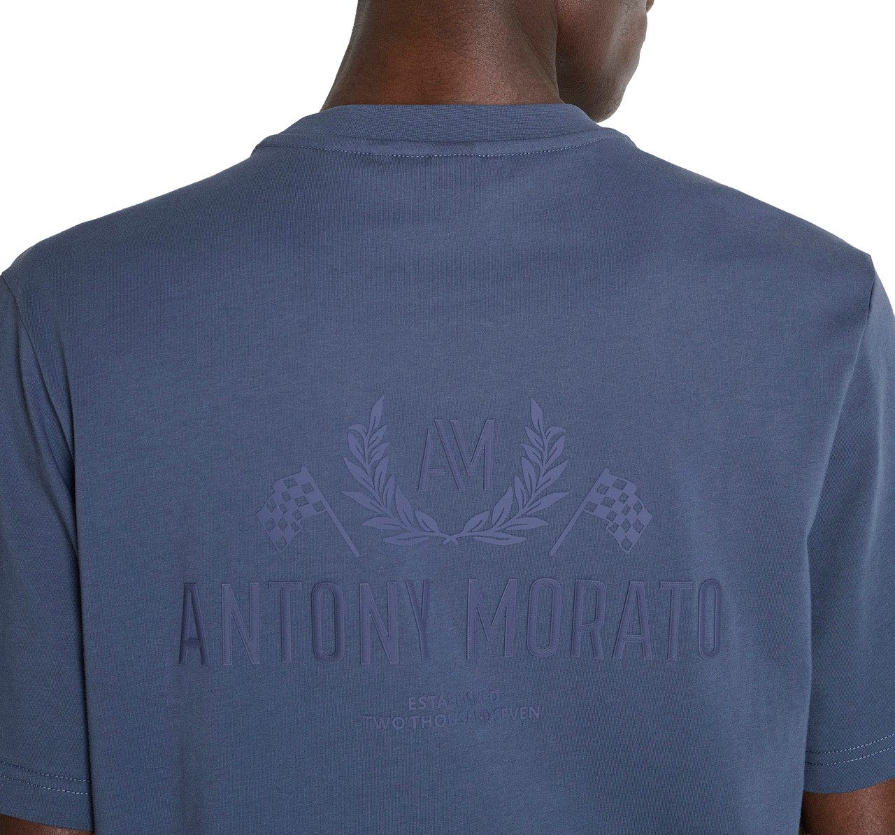 Antony Morato T-SHIRT RELAXED FIT IN JERSEY COTTON FABRIC WITH PLASTIC PRINT ON FRONT AND BACK Paars