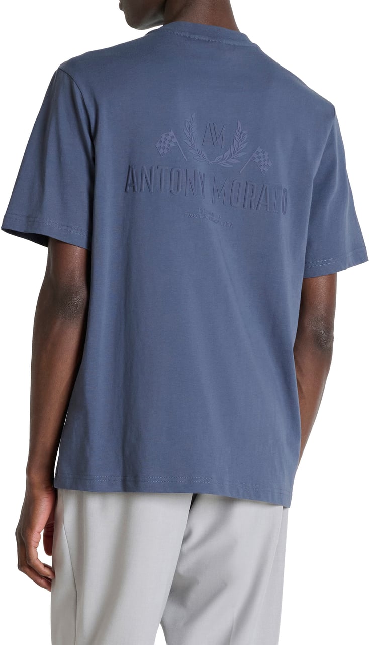 Antony Morato T-SHIRT RELAXED FIT IN JERSEY COTTON FABRIC WITH PLASTIC PRINT ON FRONT AND BACK Paars